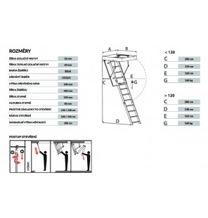 Podkrovné schody MACHER Easy Step 120x70