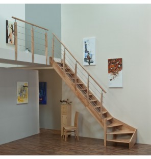 Mlynárske schody CLASSIC rovné 300 cm, buk